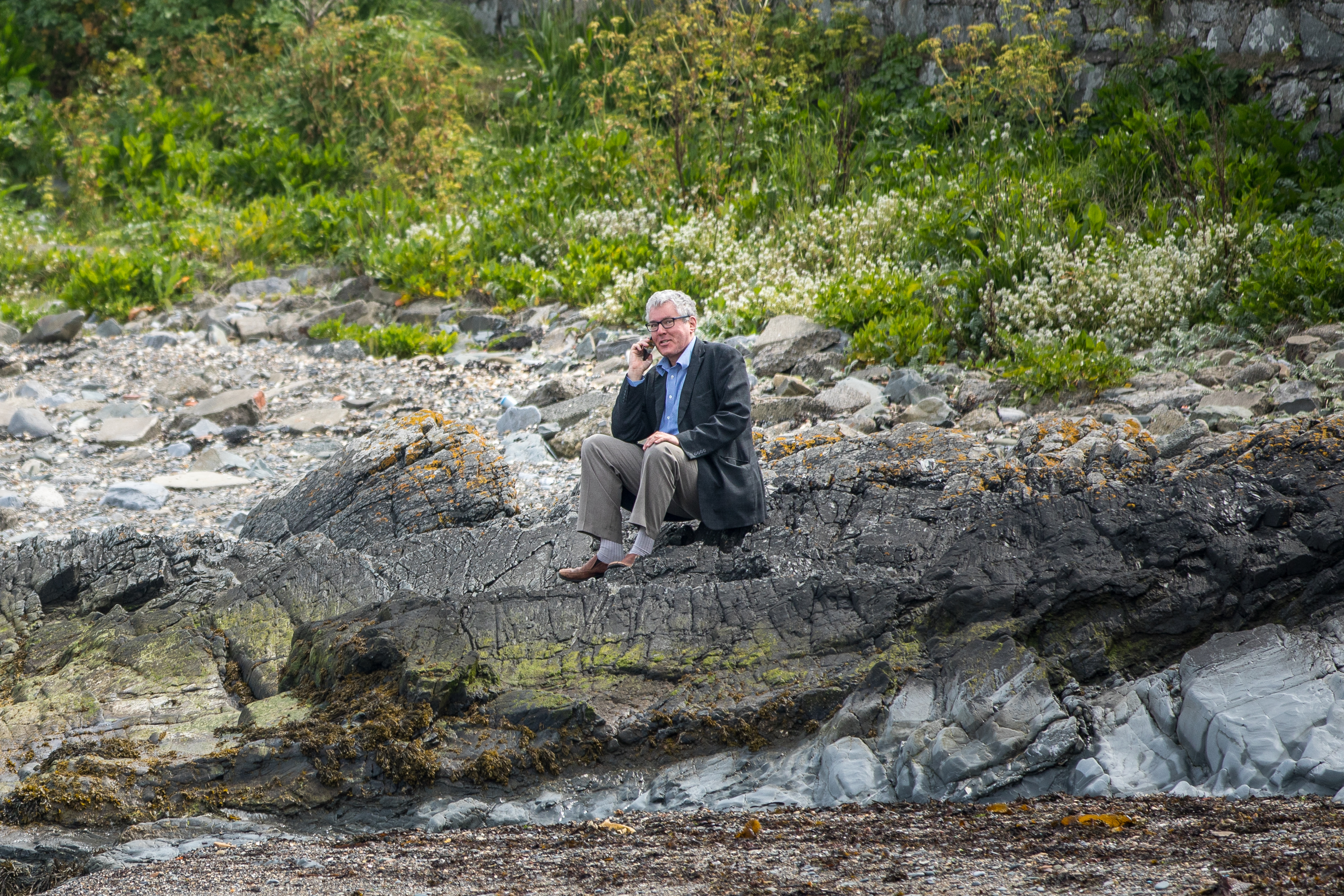 Figure 3: Many older people who could afford to do so endeavoured to spend winter in places such as Sicily (Italy). A challenge associated with this was searching to find stable internet connection. Sometimes, finding a quiet place to enjoy a private conversation produced the opportunity to do so while sitting on a rocky seashore with a splendid view, as seen here.