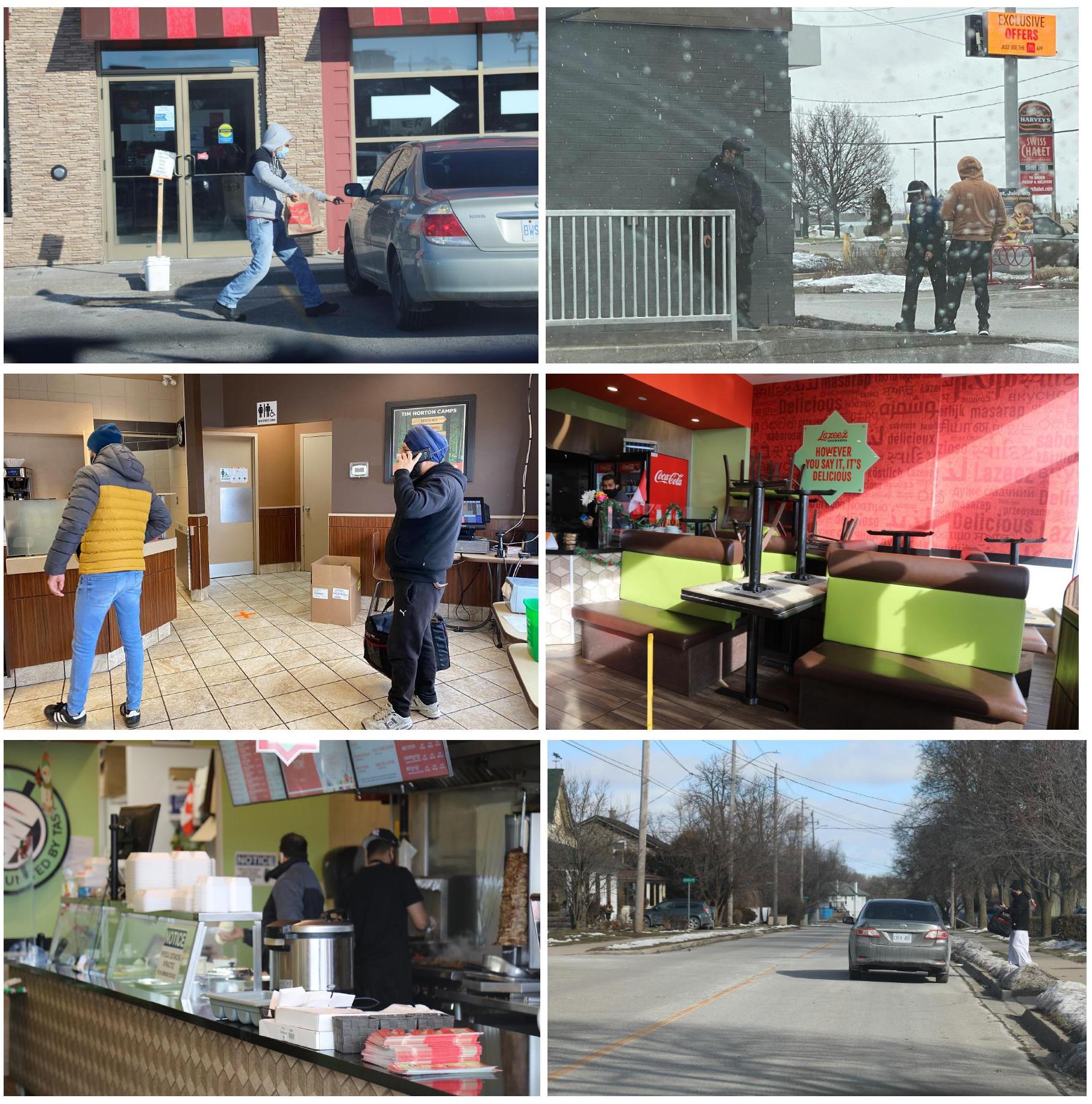 Figure 3: From left to right: Images of delivery drivers & food industry workers, by the author.