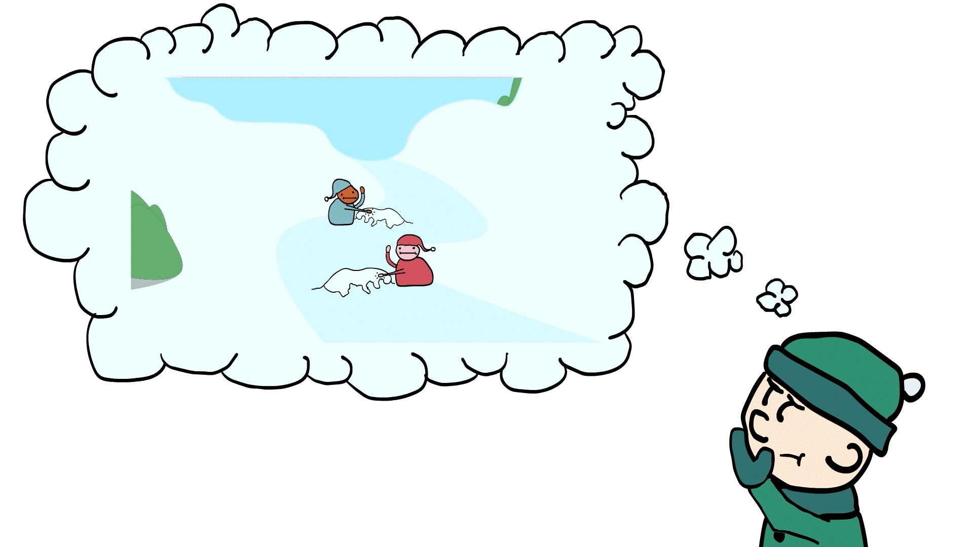 Figure 10: An animated GIF created from my animated video reveals my avatar imagining a scene where “big kids” build ramps (Petryna 2021).